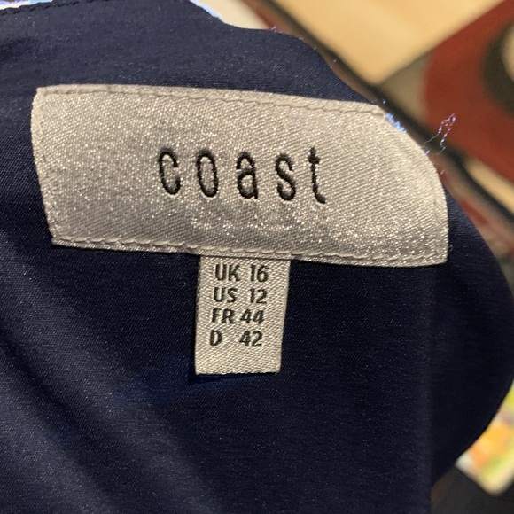 Elegant Floral V-Neck Midi Dress - Blue and White - Picture 4 of 7